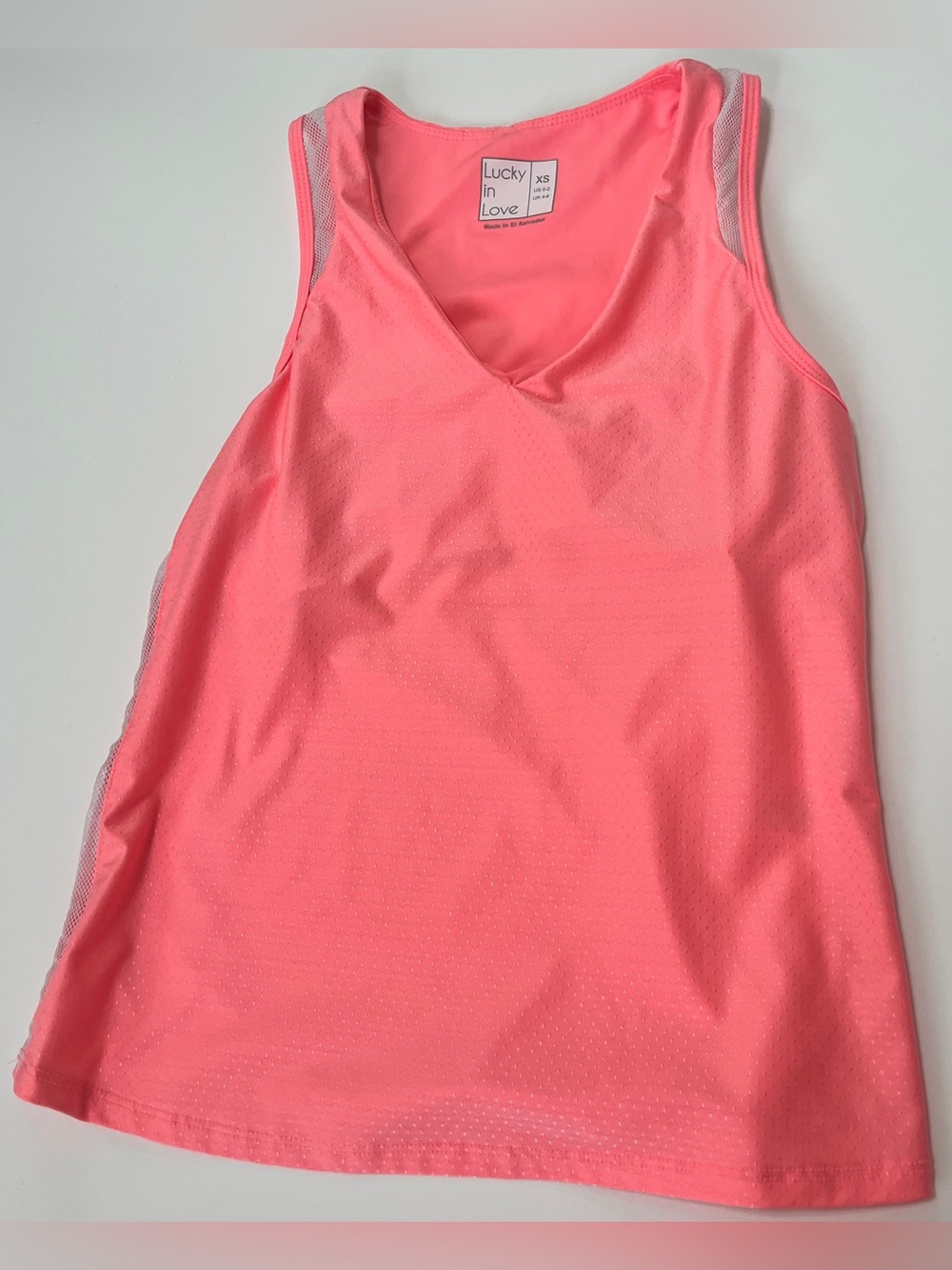 Lucky in love XS v neck top with built in bra in pink